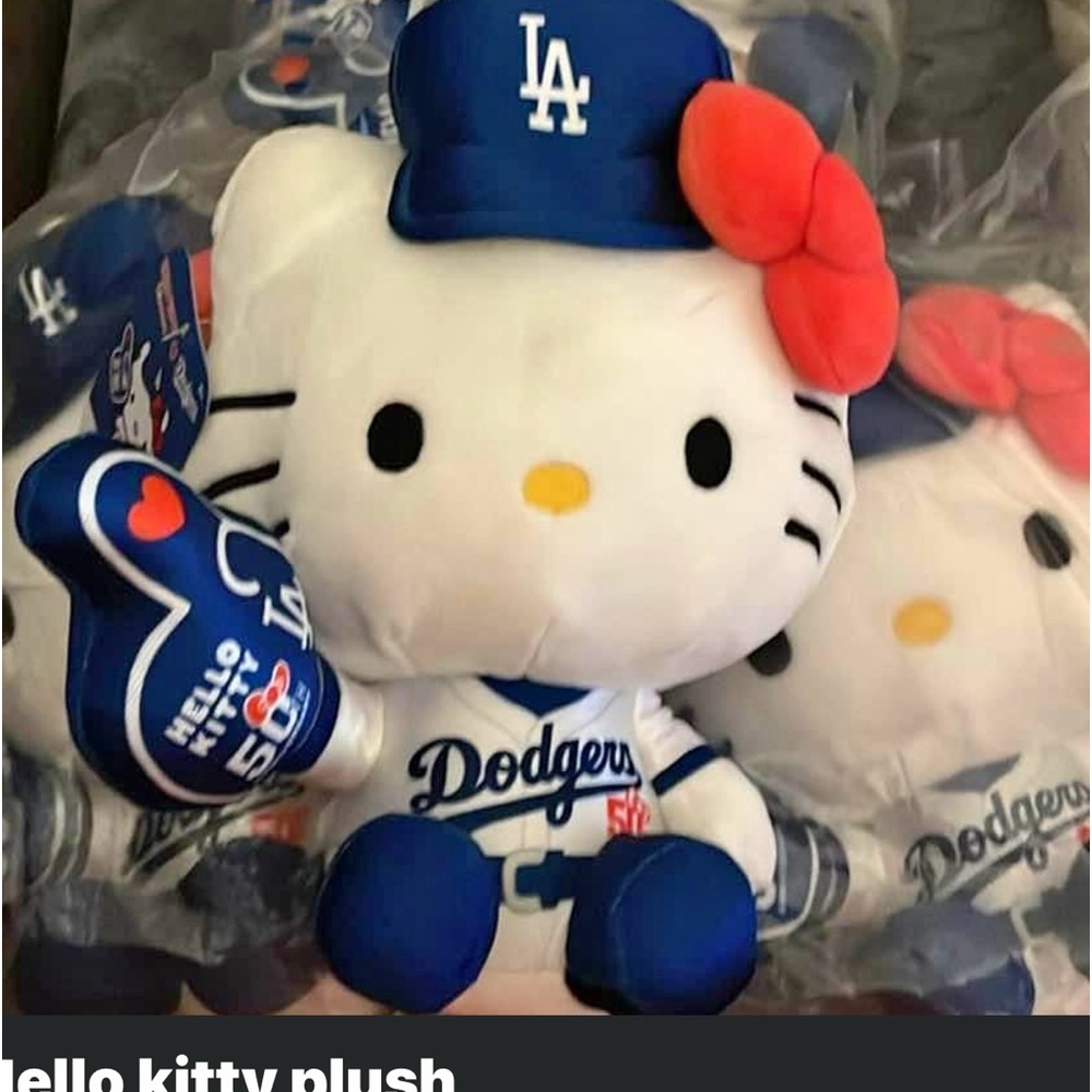 Los Angeles Dodgers hello kitty plush 50 anniversary